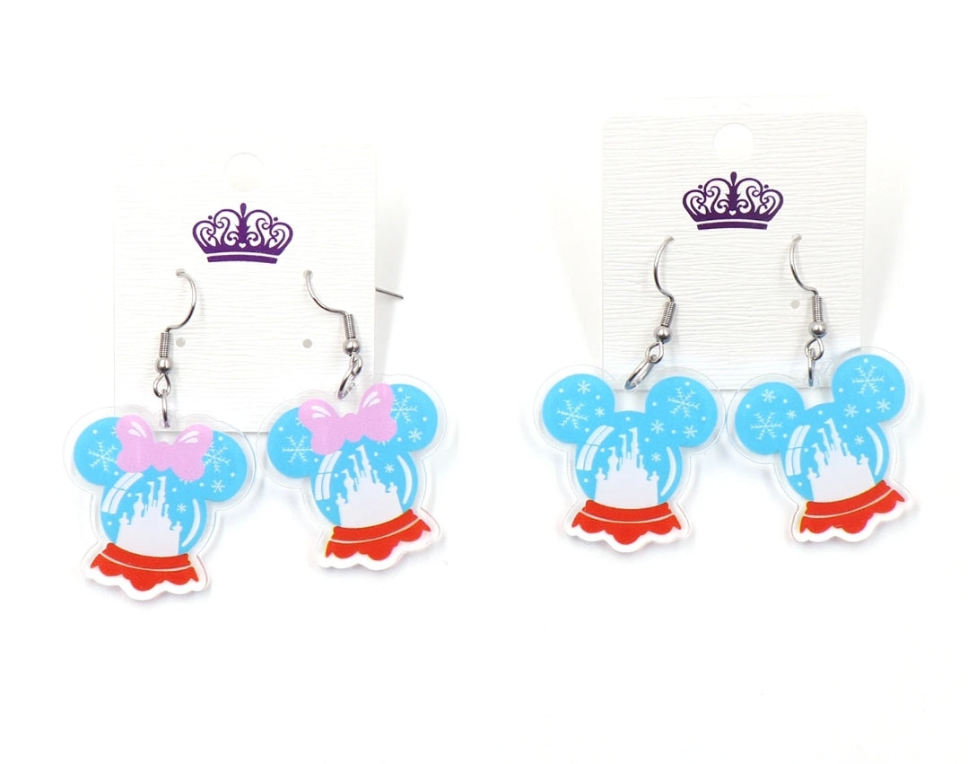Disney inspired Holiday Snow Globe Earrings