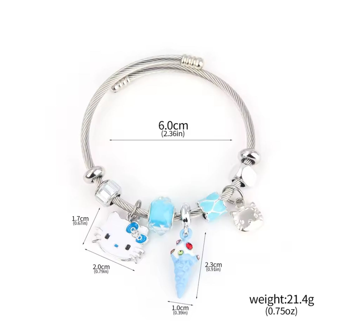 Hello Kitty Pandora inspired charm bracelet