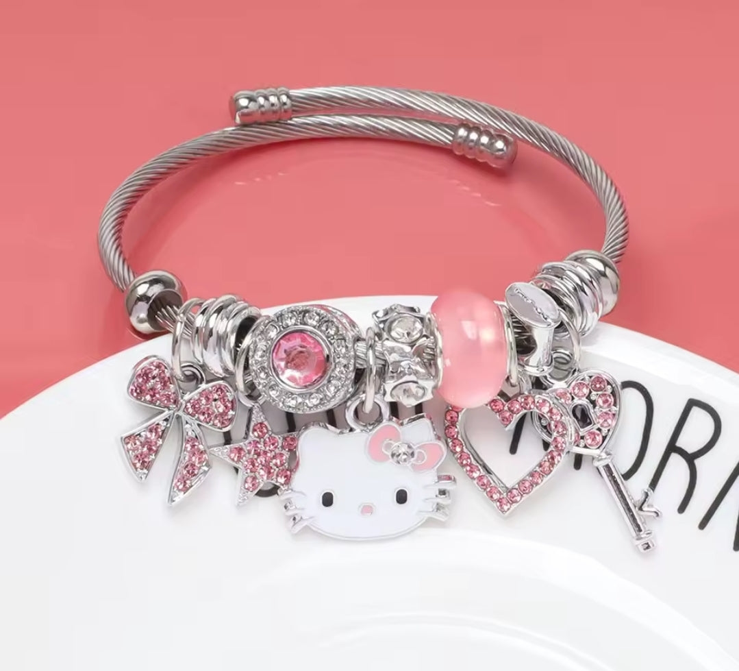 Hello Kitty Pandora inspired charm bracelet