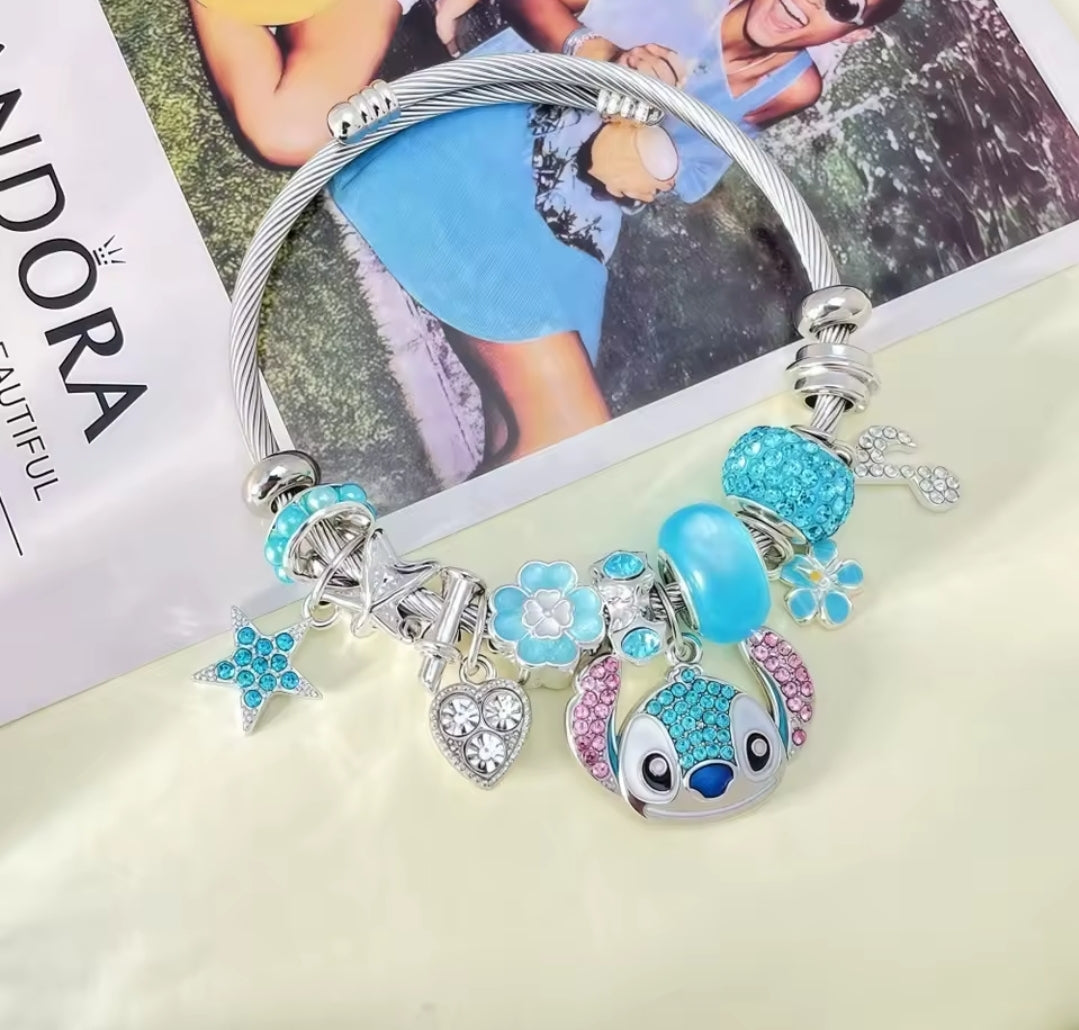 Disney Stitch Pandora inspired charm bracelets