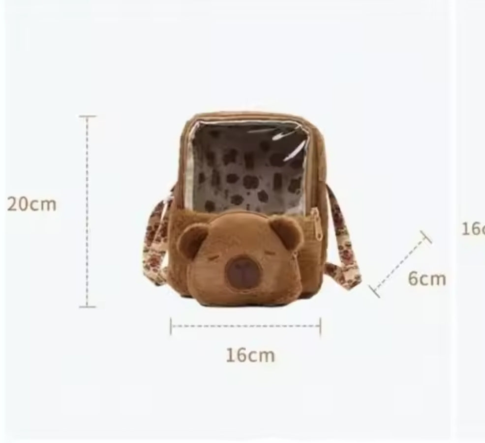 Capybara transparent Plush bag