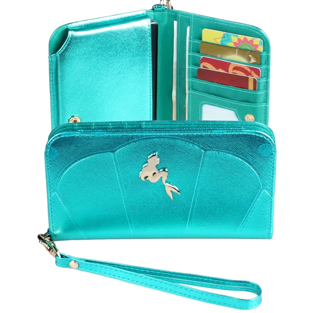 Little Mermaid Turquoise Wristlet Wallet