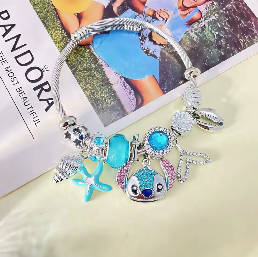 Disney Stitch Pandora inspired charm bracelets