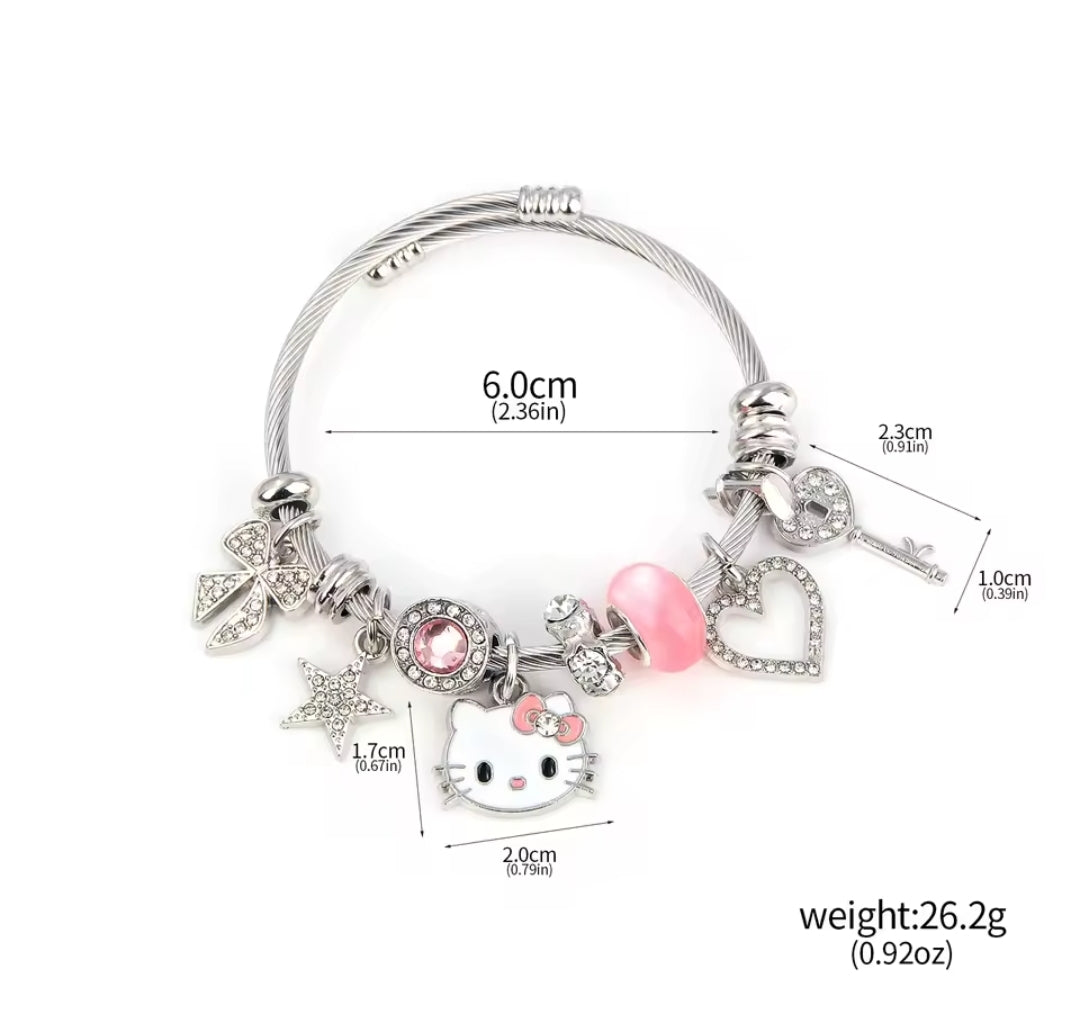 Hello Kitty Pandora inspired charm bracelet