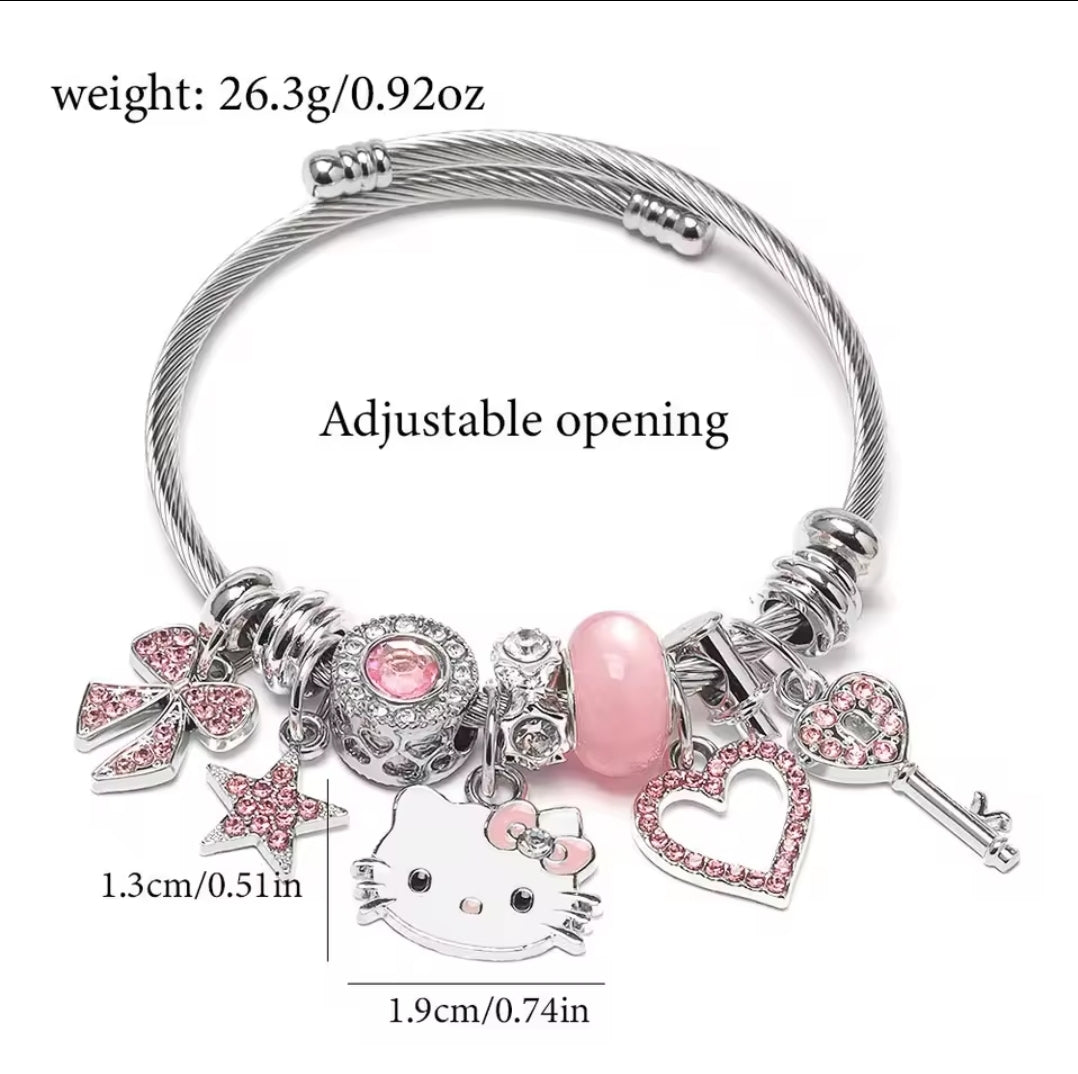 Hello Kitty Pandora inspired charm bracelet