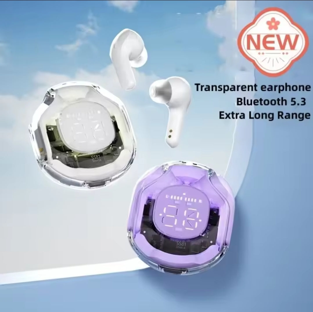 Purple Bluetooth ear piece headphones