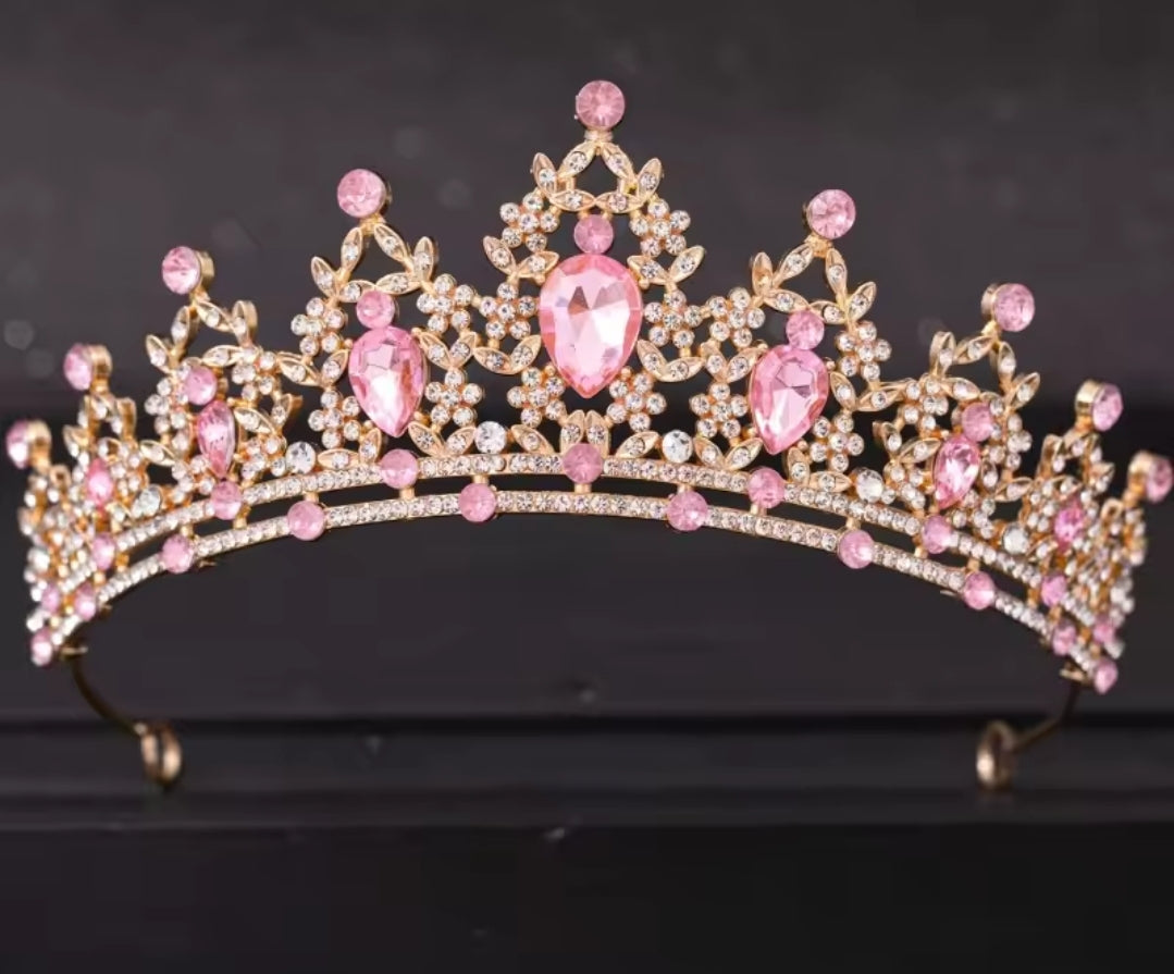 Elegant Pink and Gold Crown