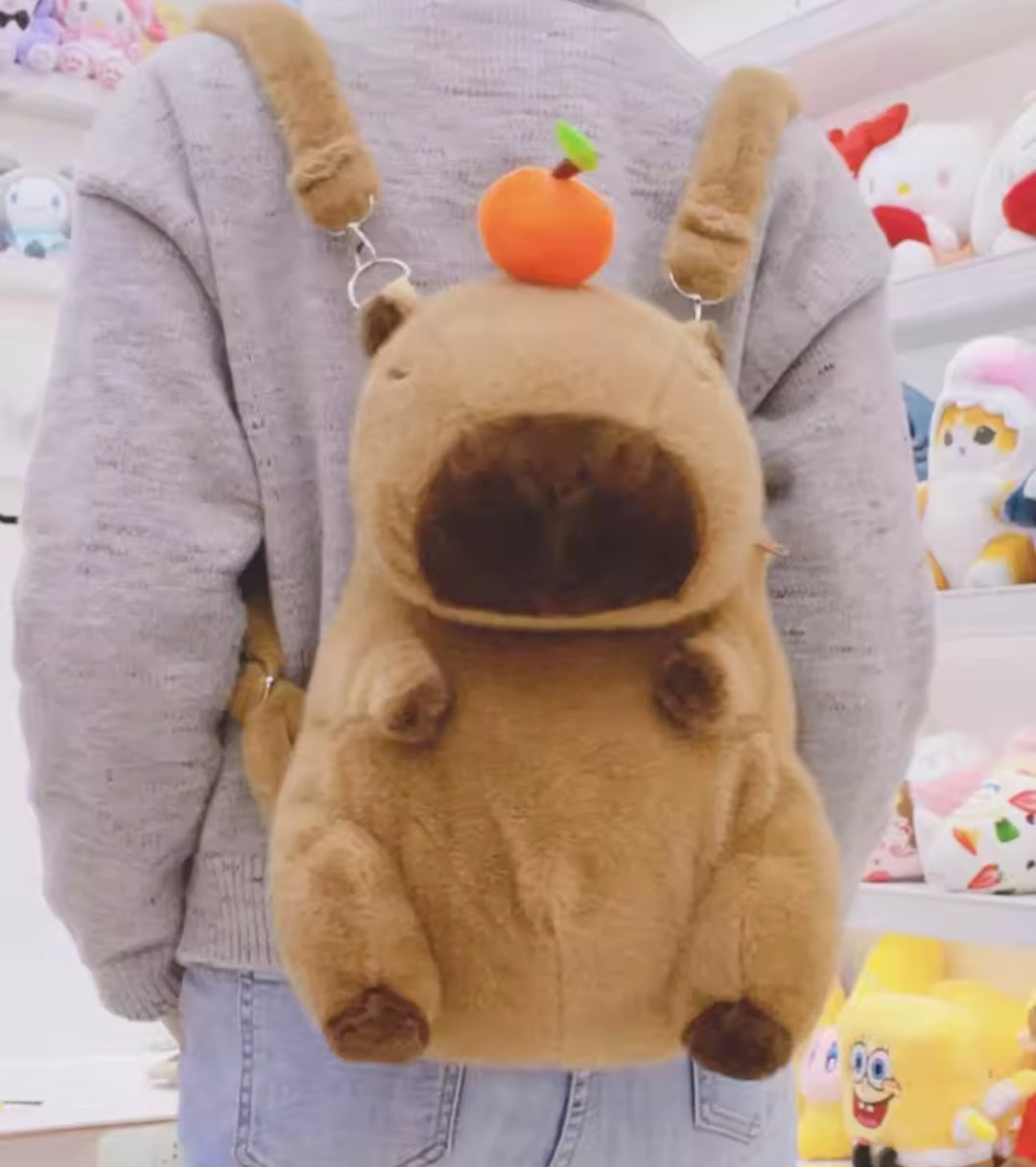 Capybara plushie backpack Large