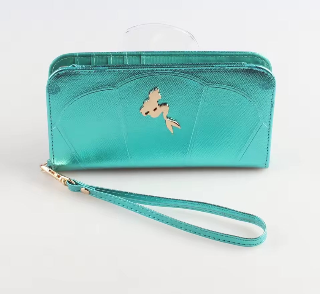 Little Mermaid Turquoise Wristlet Wallet