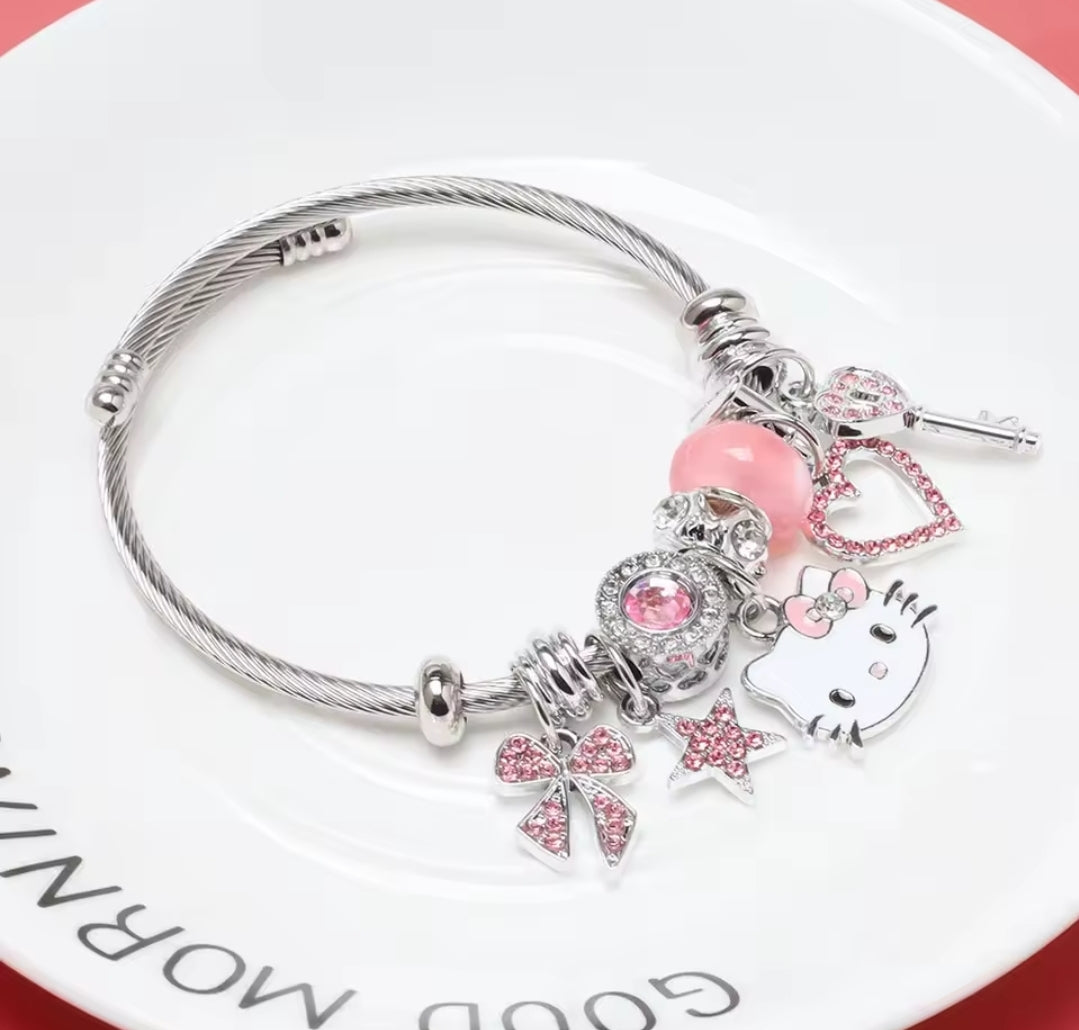 Hello Kitty Pandora inspired charm bracelet