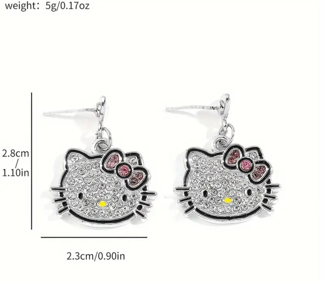 Hello Kitty Rhinestone Earrings
