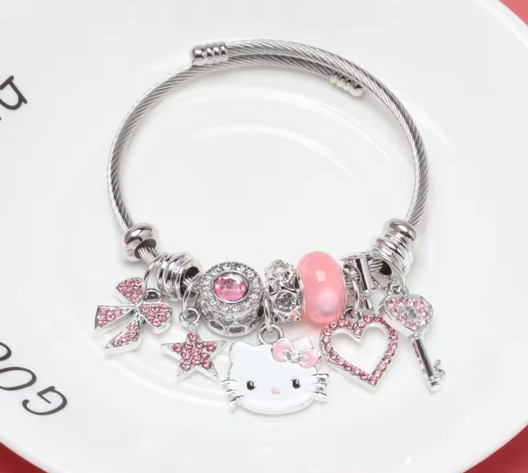 Hello Kitty Pandora inspired charm bracelet