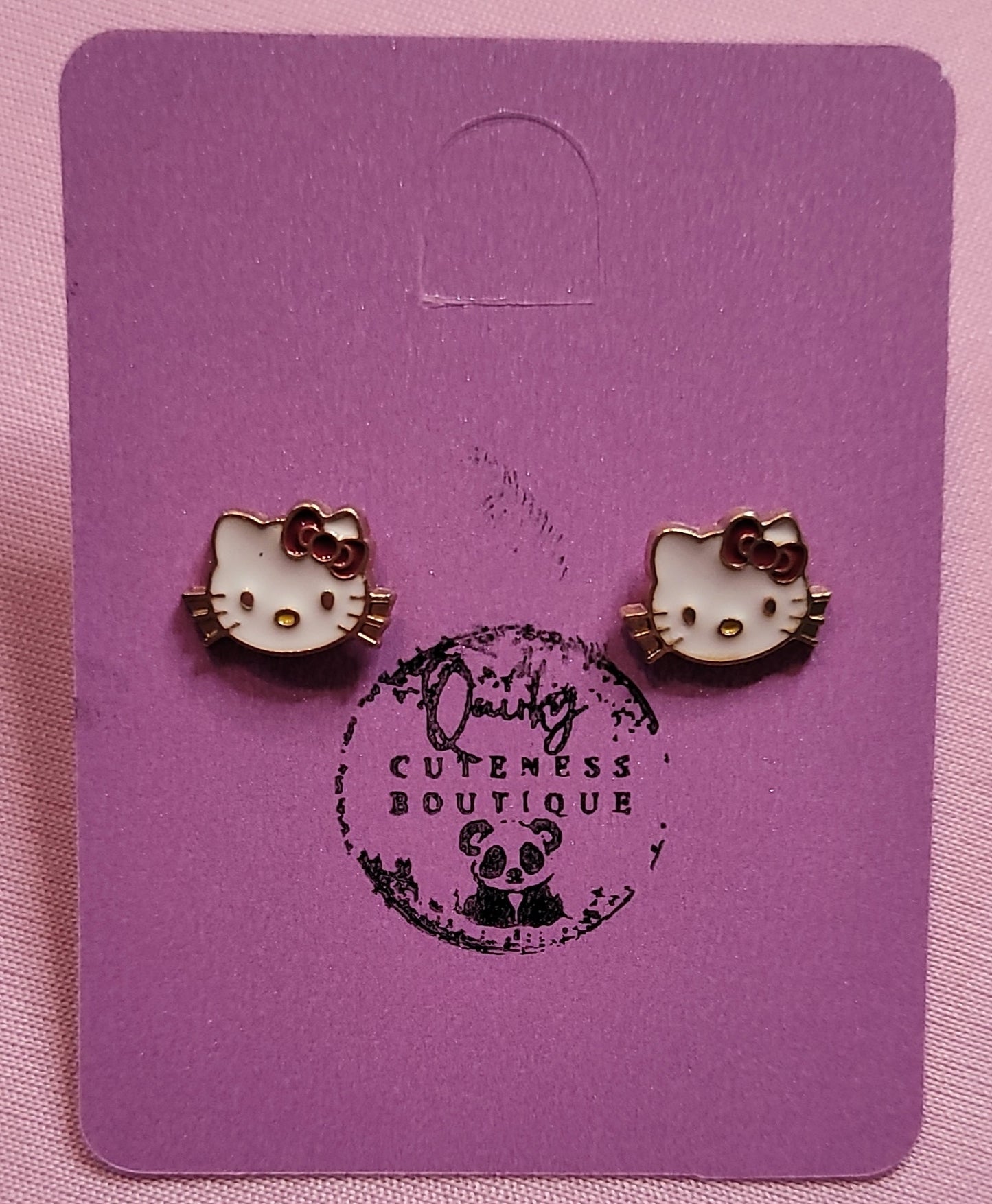 Sanrio Hello Kitty Red & Golden-Tone Stud Earrings