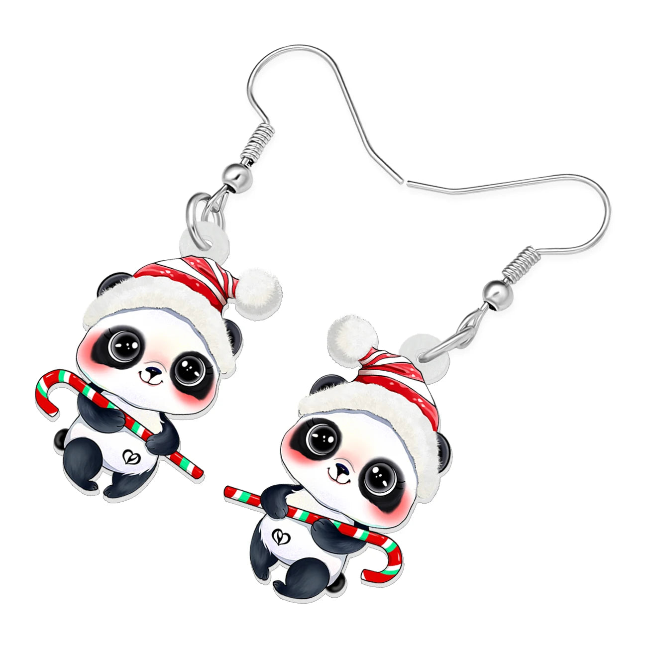 Christmas Panda Dangle Drop Earrings