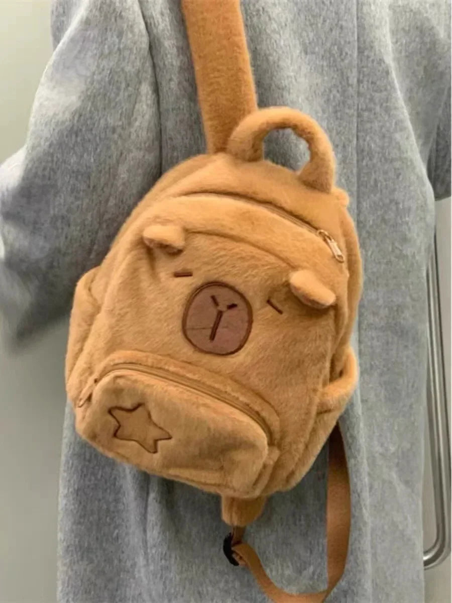 Capybara Kawaii Plush Large Capacity Backpack