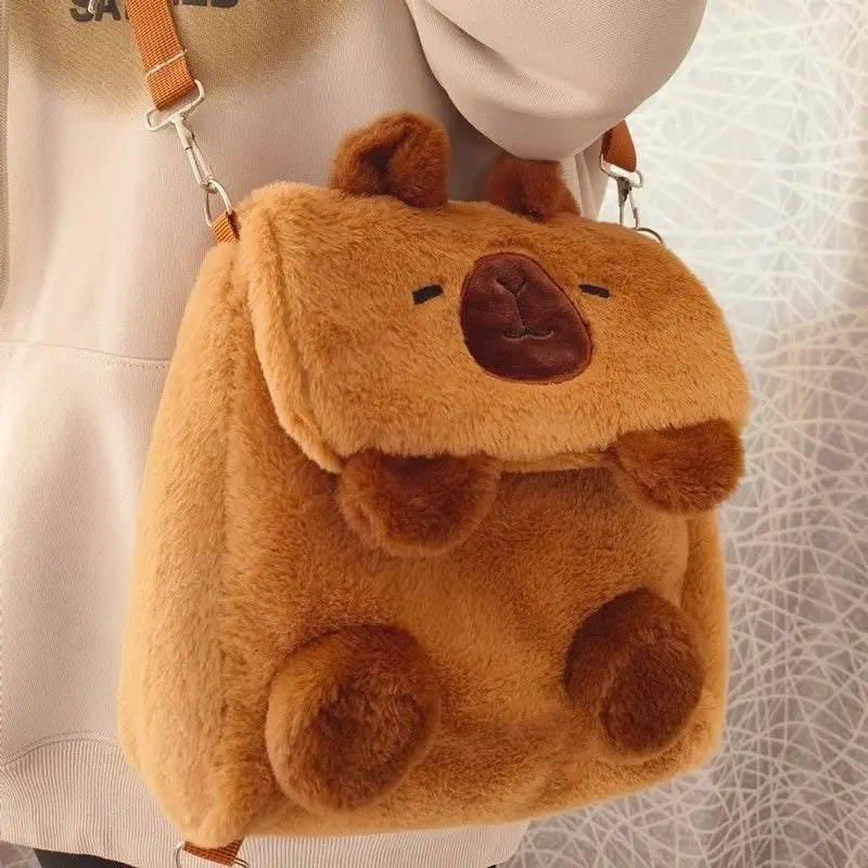 Kawaii Plush Capybara Crossbody Bag Backpack Shoulder Bag Purses