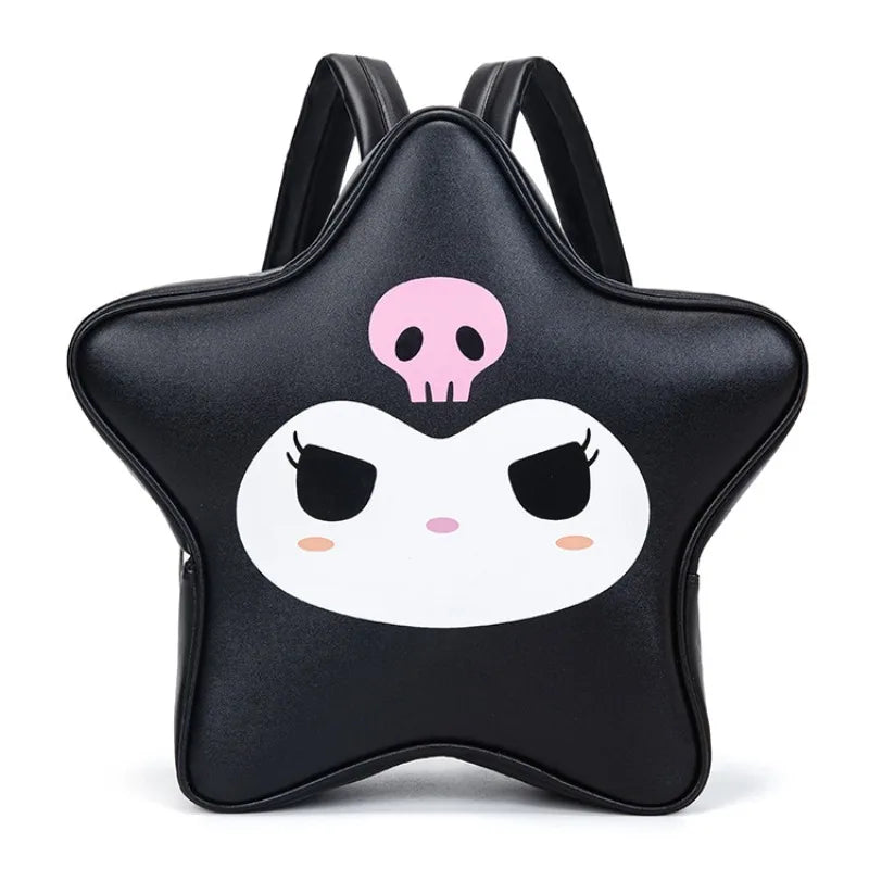 Sanrios Kuromi Cartoon PU Five-pointed Star Shape Backpack