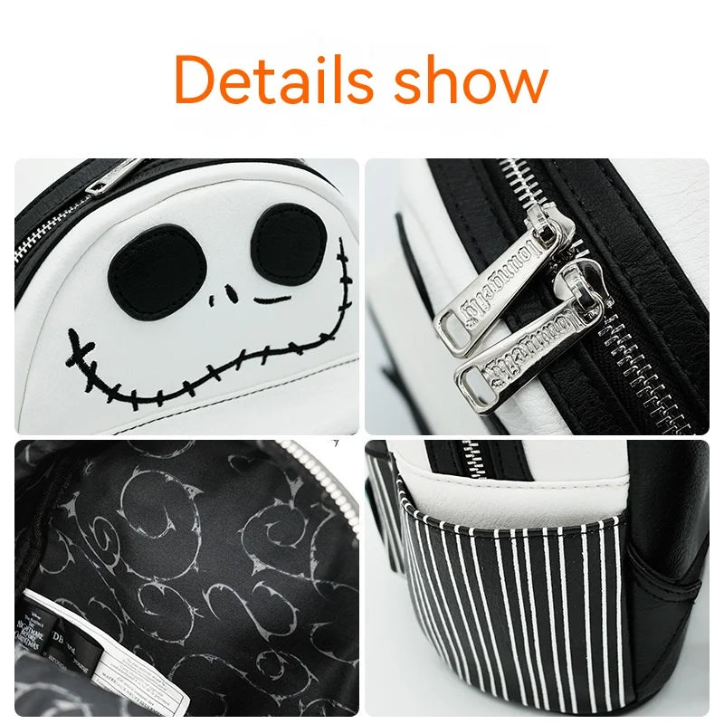 Disney The Nightmare Before Christmas Jack Skellington Mini Backpack For Women Halloween Decorative Backpack Men Bag