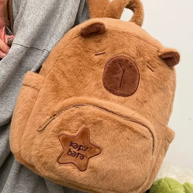 Capybara Kawaii Plush Large Capacity Backpack