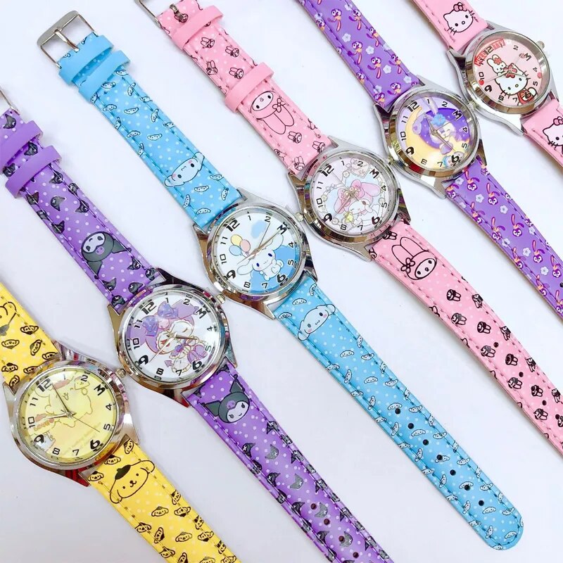 2024 Sanrioes Anime Kuromi Cinnamoroll My Melody Girls Kids Cartoon Watches