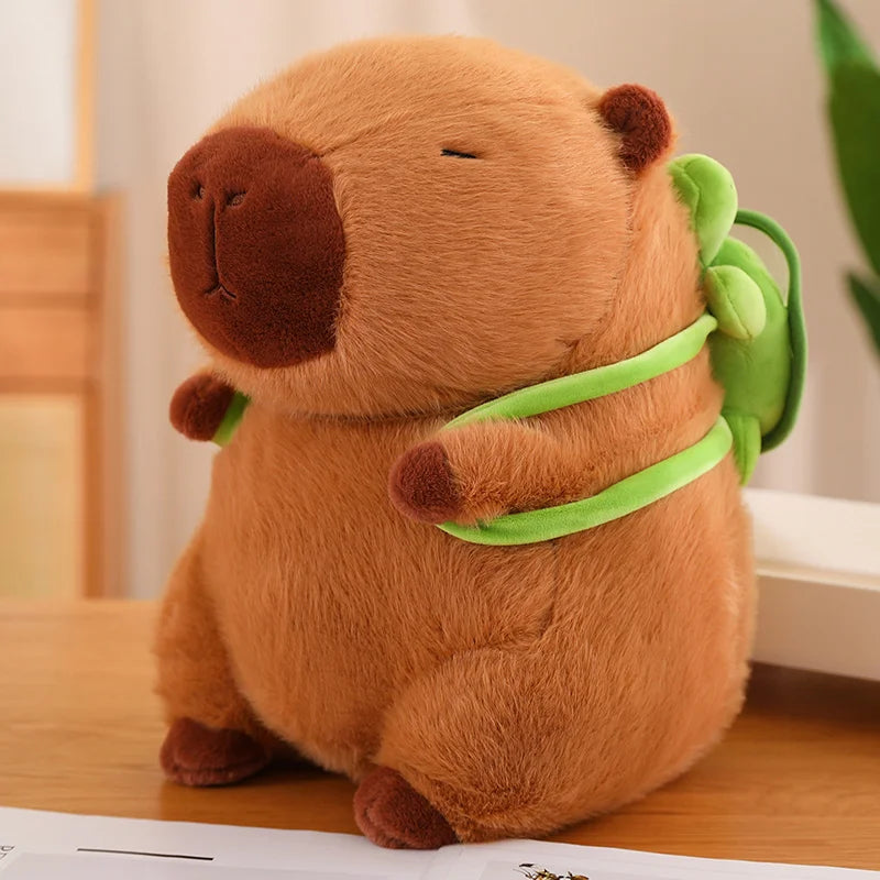 Fluffy Capybara Plush Doll Kawaii Capybara With Tortoise Stuffed Toy