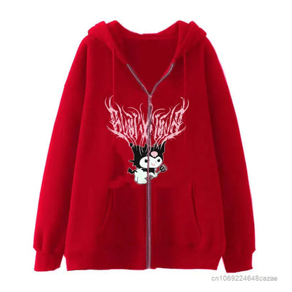 Sanrio Kuromi Clothes Women Harajuku Sweatshirts Long Sleeve Hoodies