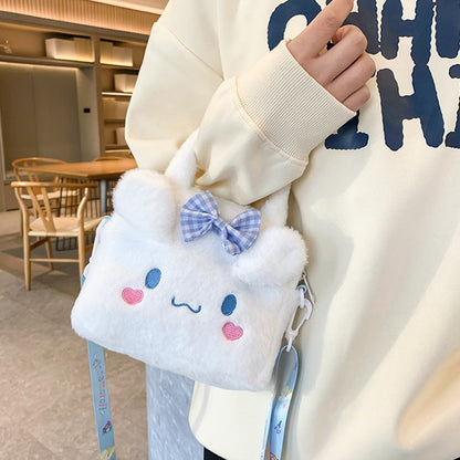 Sanrio Bag Kawaii Plush Cinnamoroll Melody Kuromi Soft Stuff Handbag