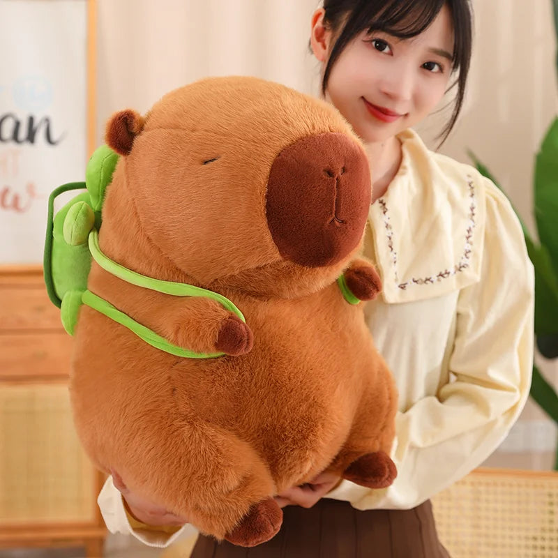 Fluffy Capybara Plush Doll Kawaii Capybara With Tortoise Stuffed Toy