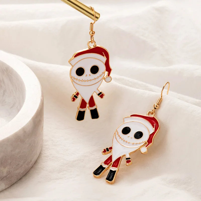 New Halloween Nightmare Christmas Skull Skellington Dangle Earrings