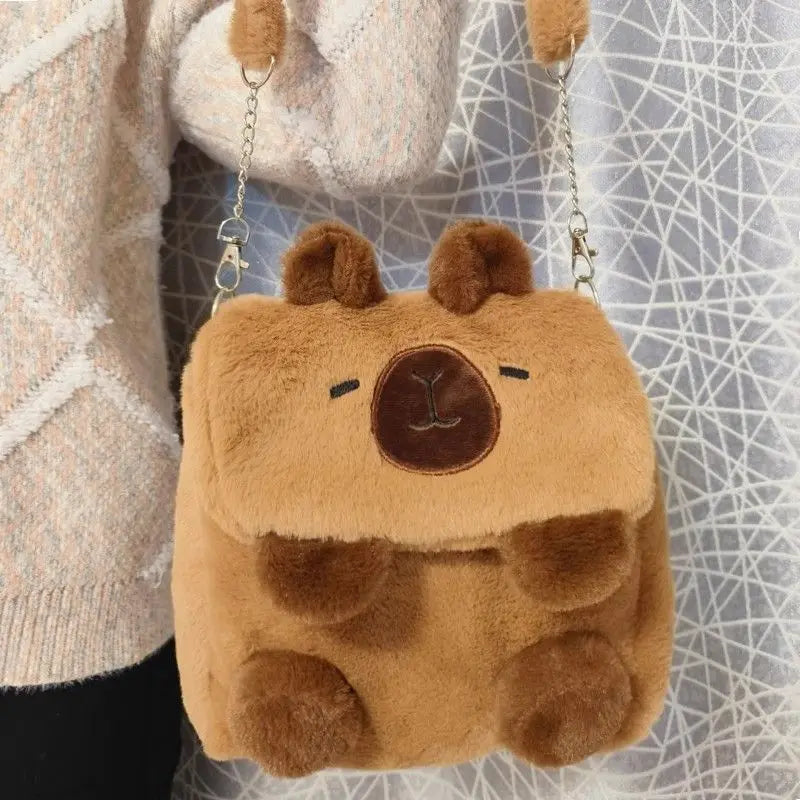 Kawaii Plush Capybara Crossbody Bag Backpack Shoulder Bag Purses