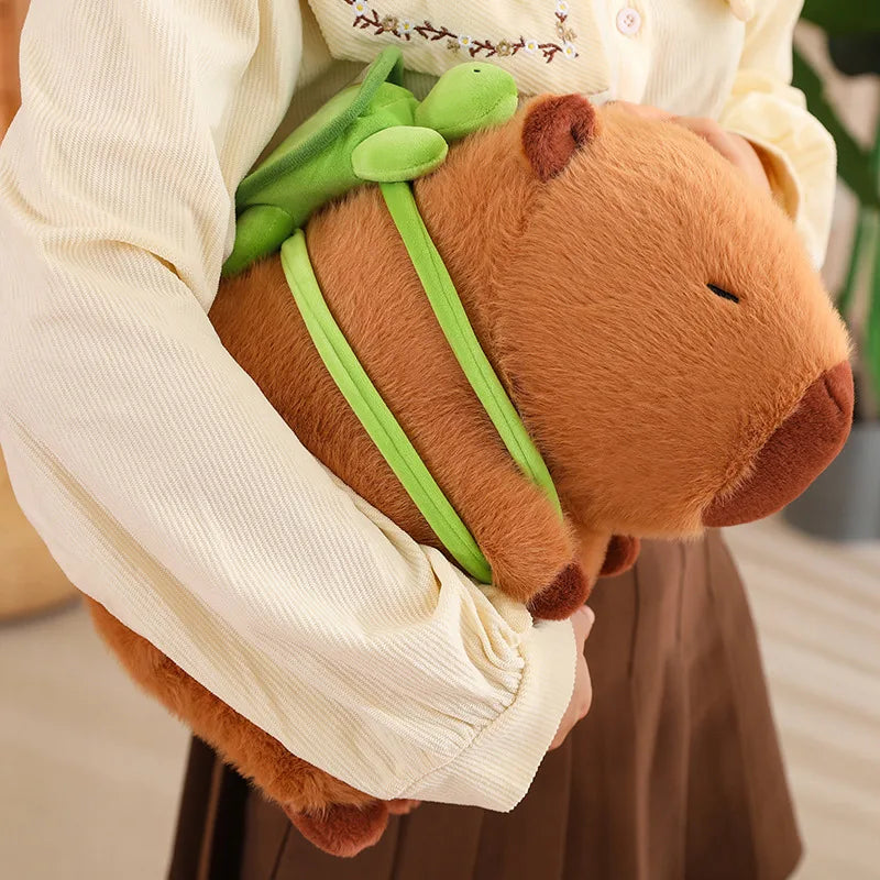 Fluffy Capybara Plush Doll Kawaii Capybara With Tortoise Stuffed Toy