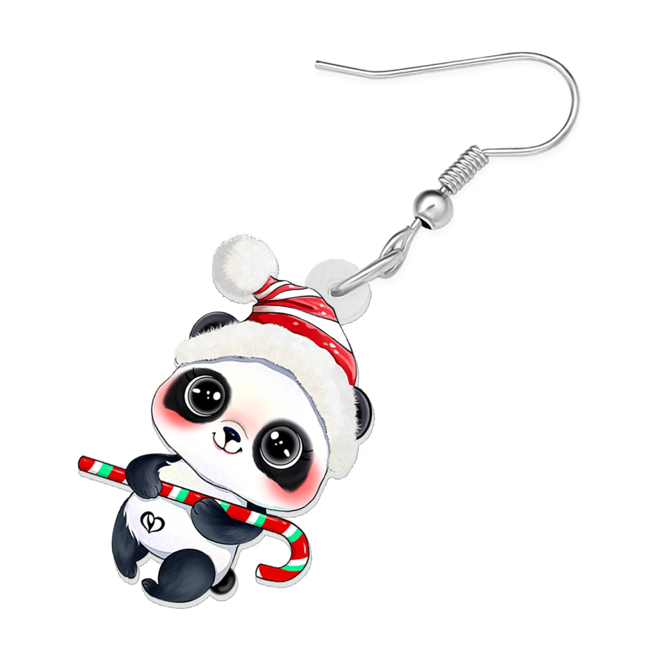 Christmas Panda Dangle Drop Earrings