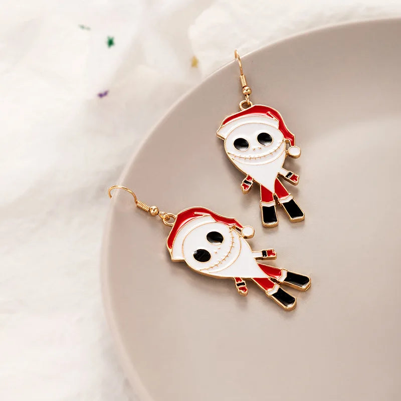 New Halloween Nightmare Christmas Skull Skellington Dangle Earrings