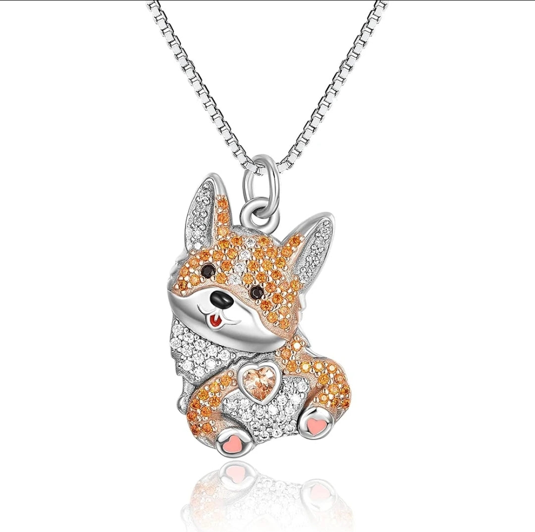 Corgi Rhinestone Necklace