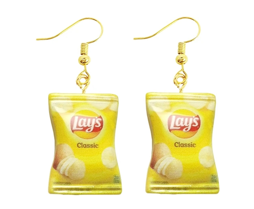 Lays Chips Bag Earrings