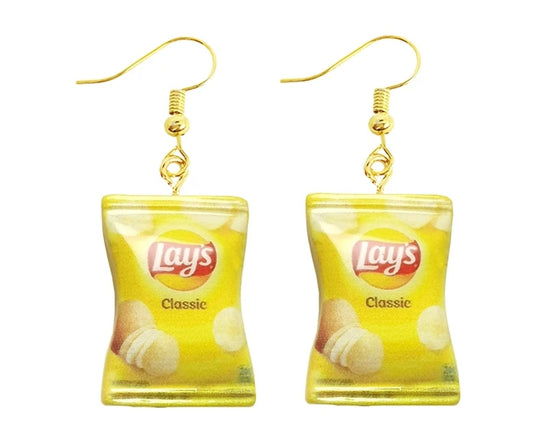 Lays Chips Bag Earrings