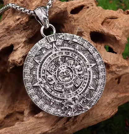 Aztec calendar necklace