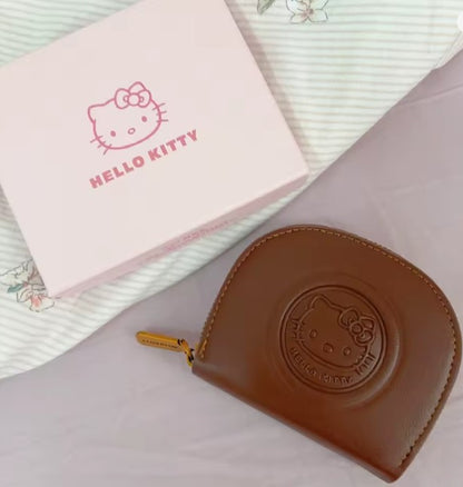 Kawaii Cartoon HELLO KITTY Retro Card Bag Girls Fashion Zipper ID Bag Storage Bag Lightweight Carrying Mini Wallet Women Gifts