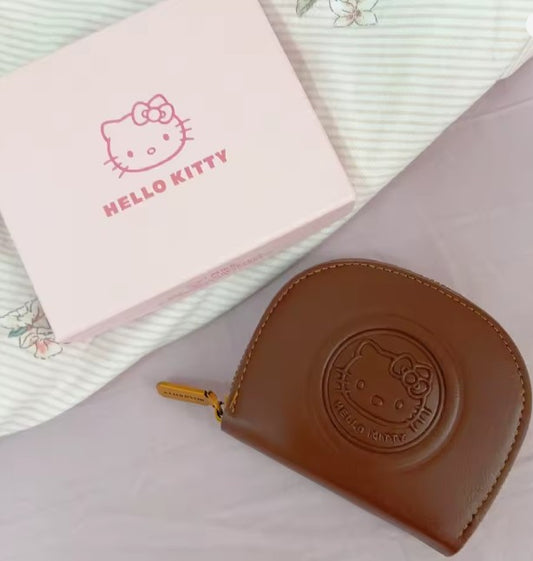Kawaii Cartoon HELLO KITTY Retro Card Bag Girls Fashion Zipper ID Bag Storage Bag Lightweight Carrying Mini Wallet Women Gifts
