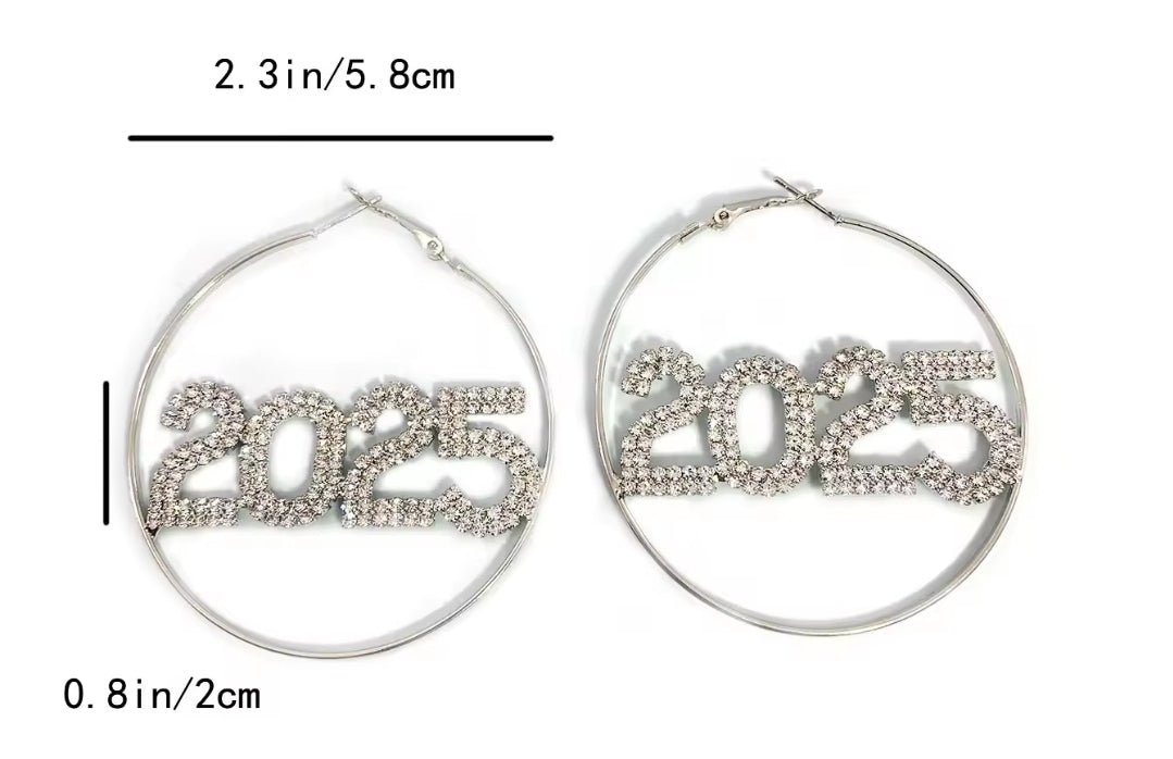 2025 Rhinestone Hoop earrings