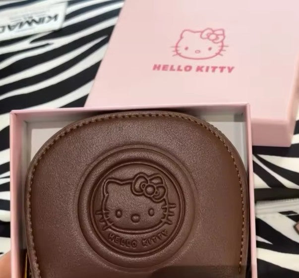 Kawaii Cartoon HELLO KITTY Retro Card Bag Girls Fashion Zipper ID Bag Storage Bag Lightweight Carrying Mini Wallet Women Gifts