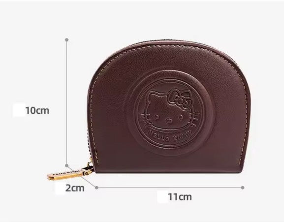 Kawaii Cartoon HELLO KITTY Retro Card Bag Girls Fashion Zipper ID Bag Storage Bag Lightweight Carrying Mini Wallet Women Gifts