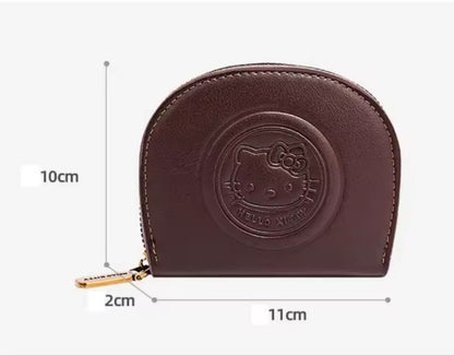 Kawaii Cartoon HELLO KITTY Retro Card Bag Girls Fashion Zipper ID Bag Storage Bag Lightweight Carrying Mini Wallet Women Gifts