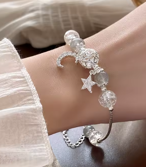 Light Luxury Star Moon Fashion Zircon Crystal Beads Bracelet