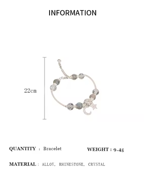 Light Luxury Star Moon Fashion Zircon Crystal Beads Bracelet