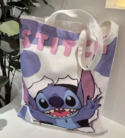 Disney Stitch Print Tote Bag, Large Capacity Shoulder Bag, Women's Casual Handbag for Work School Shopping