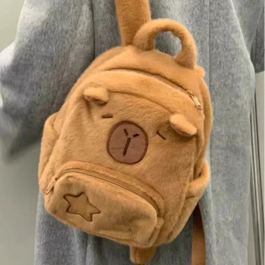 Capybara Kawaii Plush Large Capacity Backpack