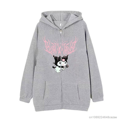 Sanrio Kuromi Clothes Women Harajuku Sweatshirts Long Sleeve Hoodies