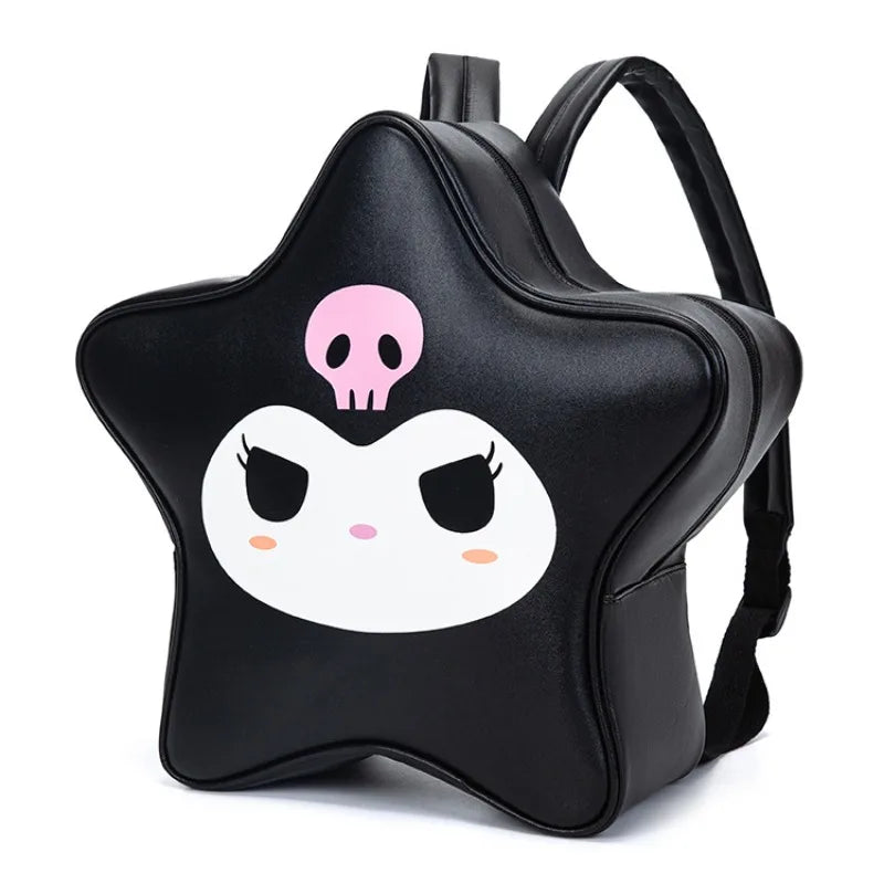 Sanrios Kuromi Cartoon PU Five-pointed Star Shape Backpack