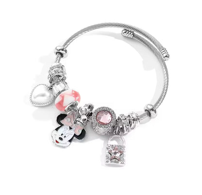 Disney Minnie & Mickey Mouse Pandora inspired charm bracelet